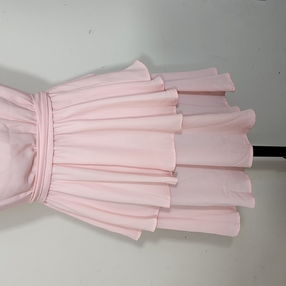 Lioness Peach Deep Vneck Tiered Dress Size S - Picture 6 of 8